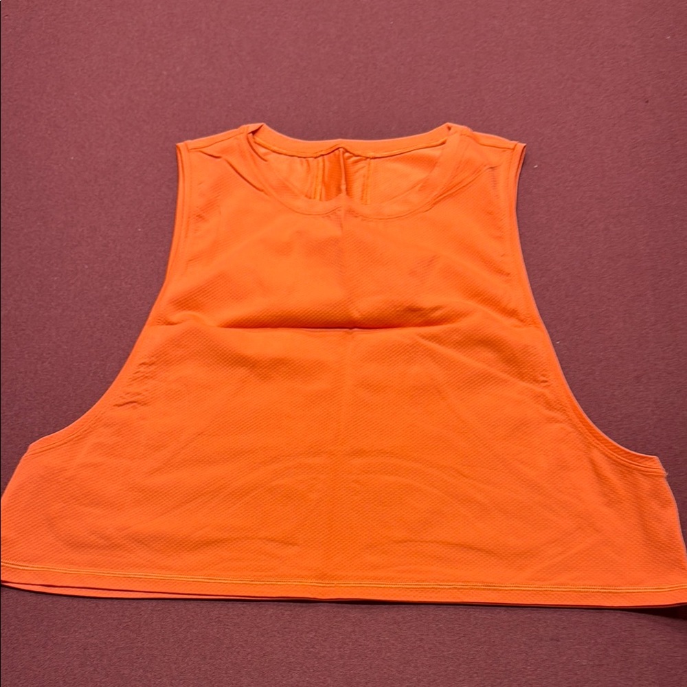 Lululemon Athletica Orange Sleeveless Crop Tank Top